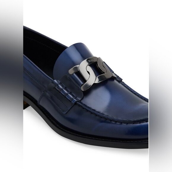 NIB Tods ‘Kate’ Chain Baltic Blue Patina Moccasin Loafers 8EU/9US $895.00 *2024* main image 15
